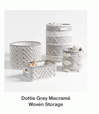 Dottie Grey Macrame Woven Bins and Baskets