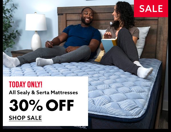 All Sealy & Serta Mattresses 30% Off