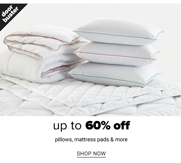 Up to 60% off select Pillows, mattress pads, and comforters - Shop Now