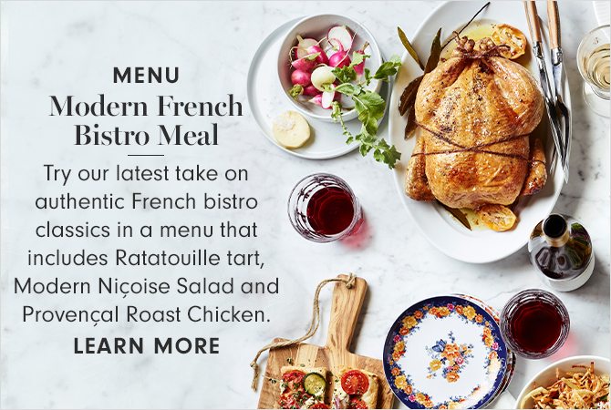 MENU - Modern French Bistro Meal - LEARN MORE