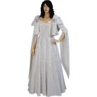 Crushed Velvet Renaissance Dress - White