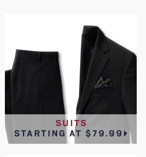 2-DAY CLEARANCE | ONELINE ONLY! | Clearance Suits starting at $79.99 >
