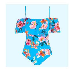 Blue floral swimsuit