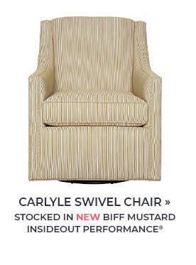 Carlyle Swivel Chair in Biff Mustard InsideOut Performance