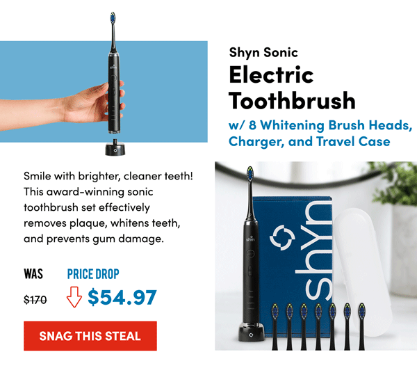 Shyn Sonic Electric Toothbrush | Snag This Steal 