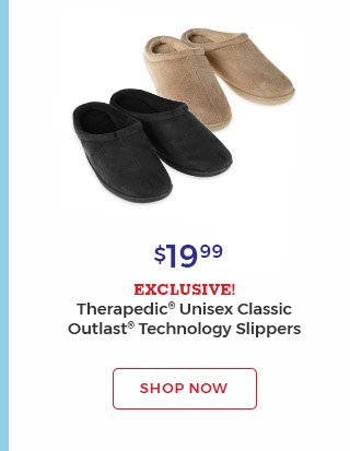 $19.99 Exclusive! Therapedic(R) unisex classic outlast(R) Technology Slippers shop now.