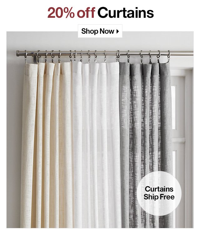 20% off Curtains Shop Now