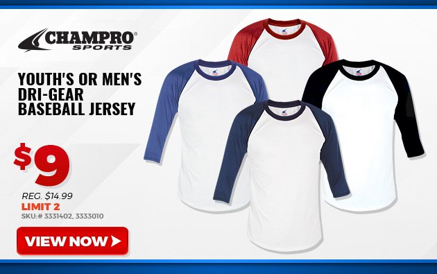 Champro Youth's or Men's Dri-Gear Baseball Jersey