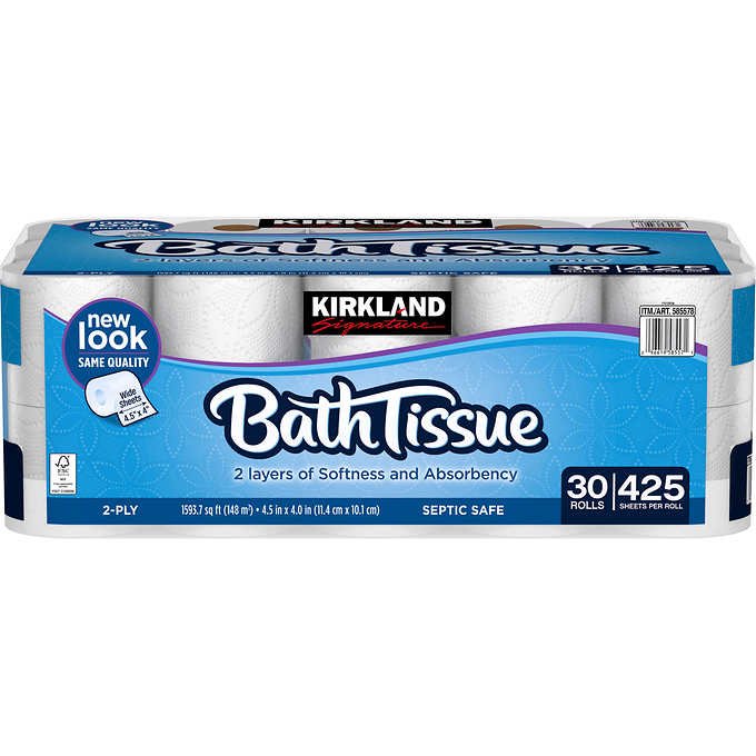 Kirkland Signature 2-Ply Bath Tissue, 30 Rolls