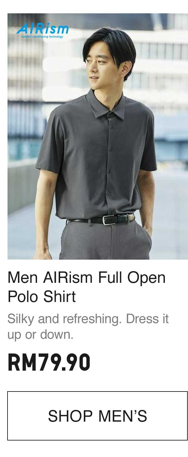 Men AIRISM FULL OPEN POLO SHIRT