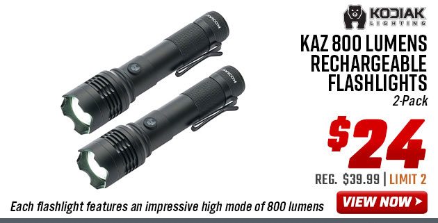 Kodiak Kaz 800 Lumens Rechargeable Flashlights