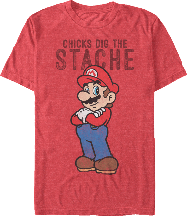 Super Mario Bros Stache T-Shirt
