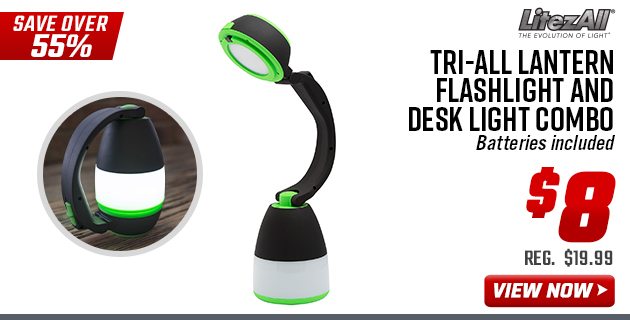 LitezAll Tri-All Lantern Flashlight and Desk Light Combo