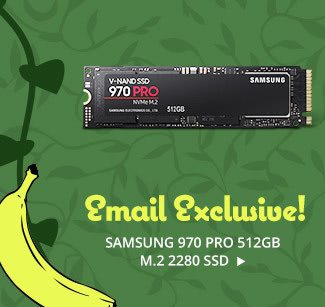 Email Exclusive! SAMSUNG 970 PRO 512GB M.2 2280 SSD 