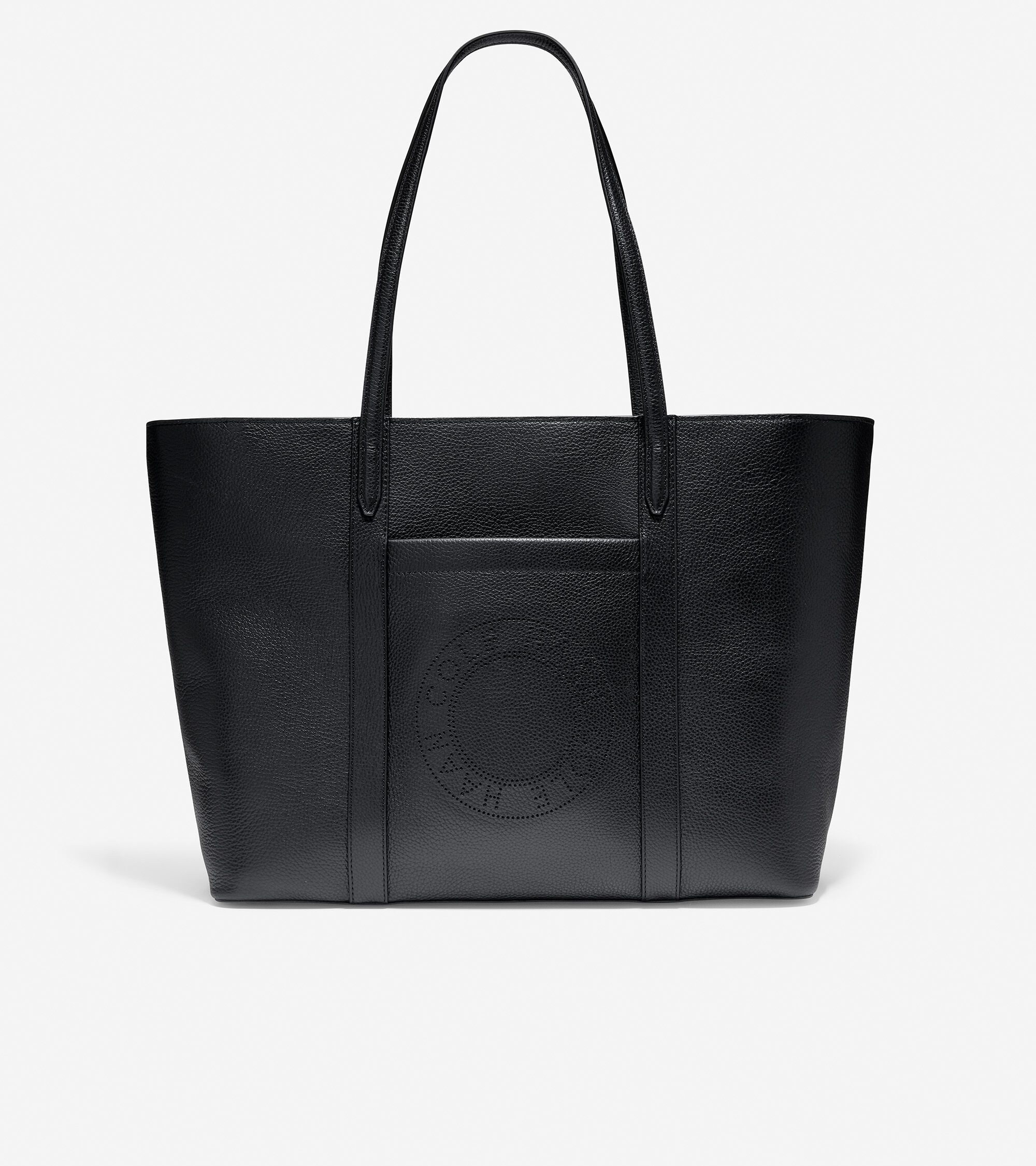 Leather Zip Top Tote