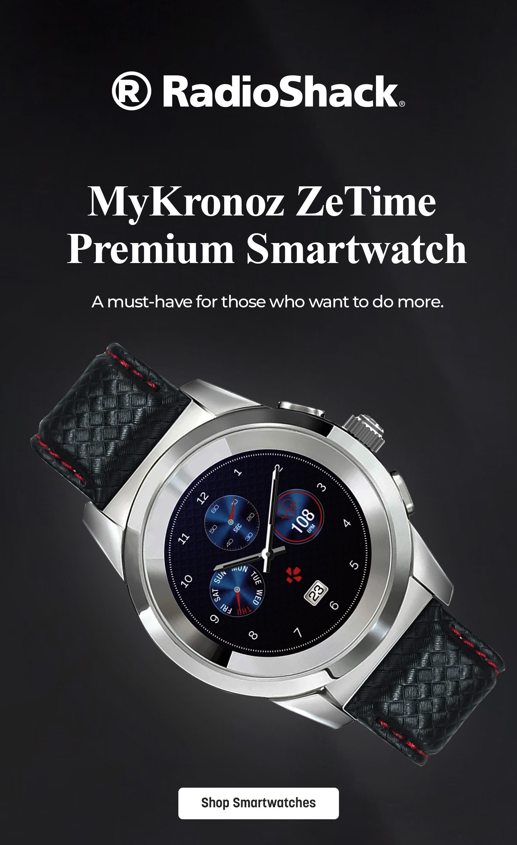 MyKronoz ZeTime Premium Smartwatch with Mechanical Hands and Touchscreen