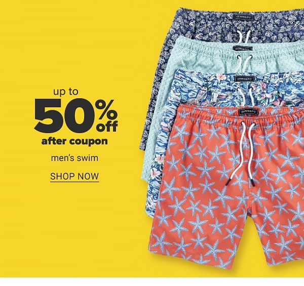 Up to 50% off after coupon men's swim. Shop Now.