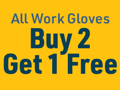 All work gloves, buy 2 get 1 free