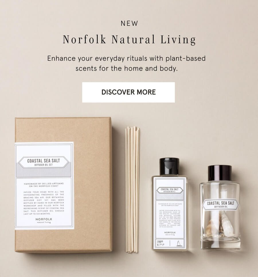 NEW Norfolk Natural Living Enhance your everyday rituals with plant-based scents for the home and body. DISCOVER MORE
