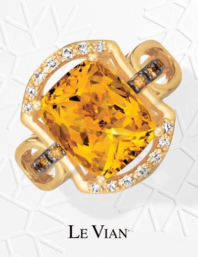 Le Vian Citrine Ring 1/5 ct tw Diamonds 14K Honey Gold