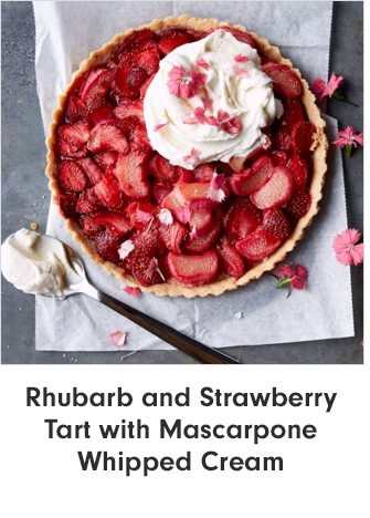 Rhubarb and Strawberry Tart with Mascarpone Whipped Cream