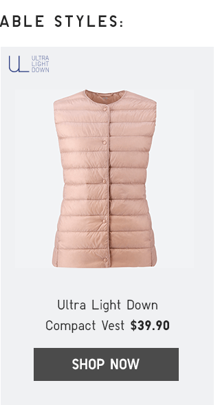 ULTRA LIGHT DOWN COMPACT VEST $39.90 - SHOP NOW