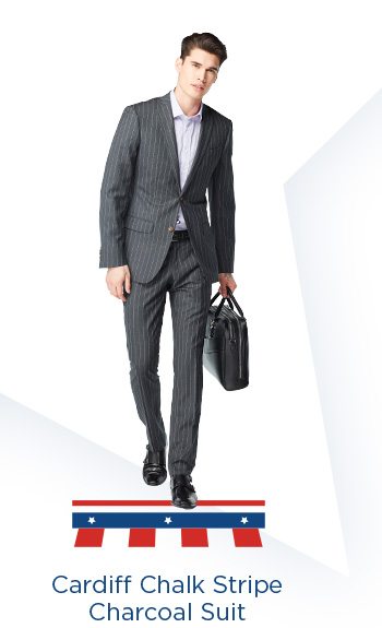 CARDIFF CHALK STRIPE CHARCOAL SUIT