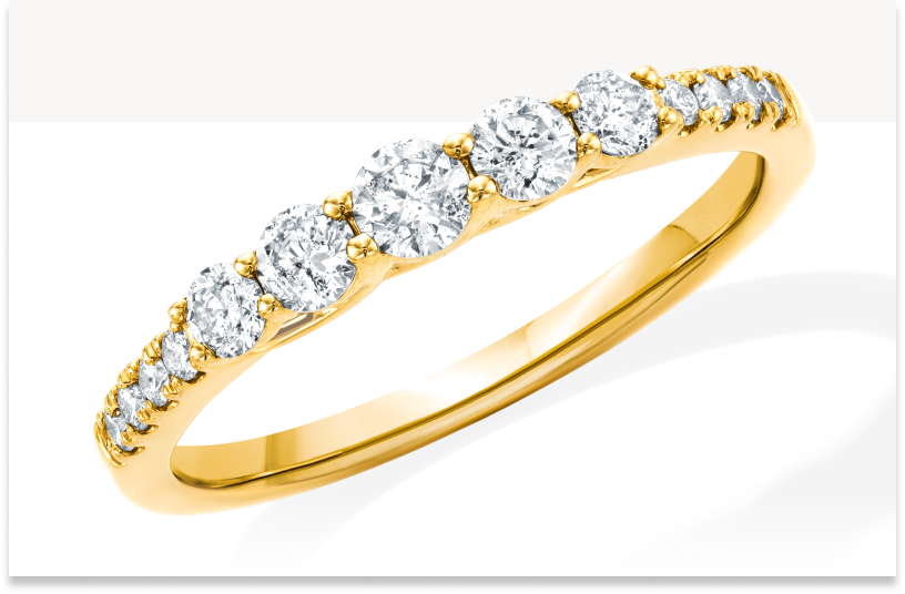 Diamond Anniversary Ring 1/2 ct tw Round-cut 10K Yellow Gold