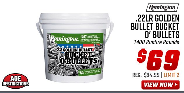 Remington .22LR Golden Bullet Bucket O' Bullets 1400 Rimfire Rounds