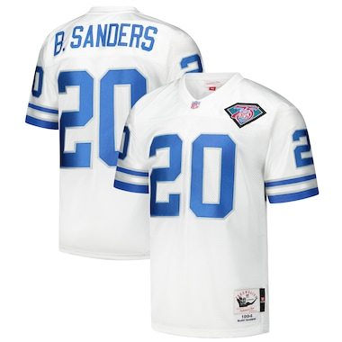 Men's Mitchell & Ness Barry Sanders White Detroit Lions 1994 Authentic Throwback Retired Player Jersey