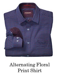 Alternating Floral Print Shirt