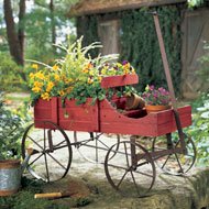 Amish Wagon Decorative Garden Planter 