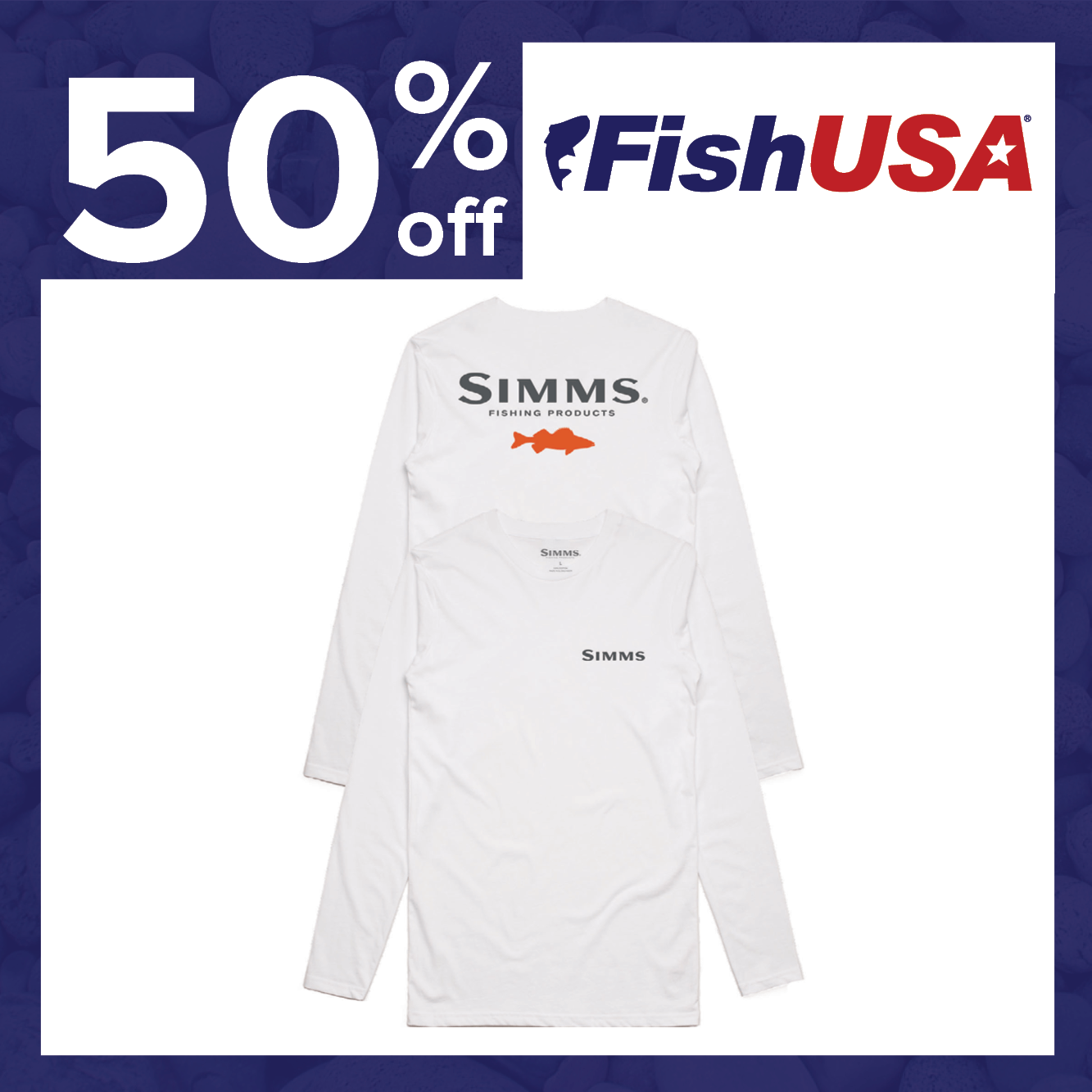 50% off Simms Walleye Logo Long Sleeve Tech Shirt