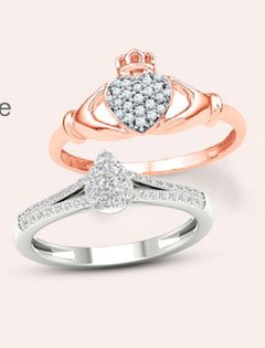 Diamond Promise and Claddagh Rings