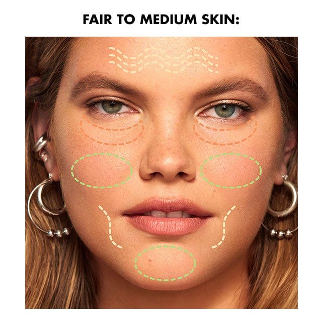 fair to medium skin