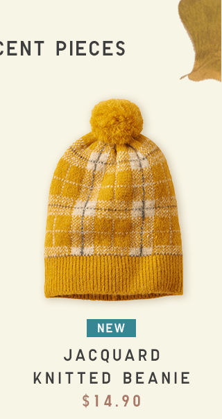 JACQUARD KNITTED BEANIE $14.90