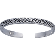 White Bronze Celtic Knot Bangle Bracelet