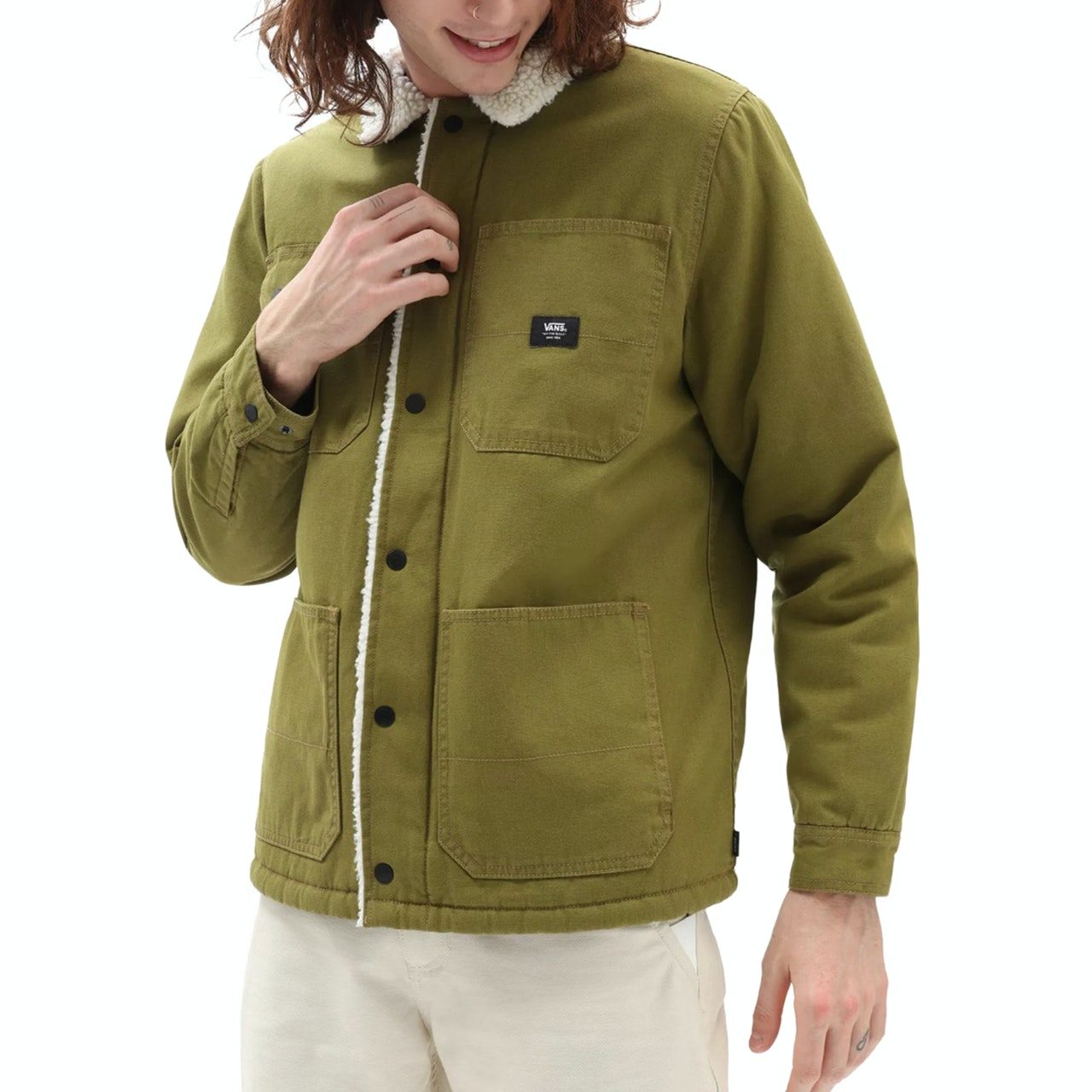 Vans Drill Chore Sherpa Mens Jacket - Avocado Antique White