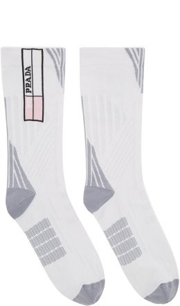Prada - White Logo Socks