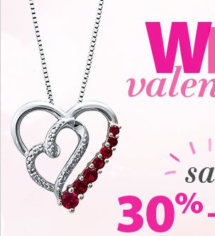 Diamond Heart Necklace Lab-Created Rubies Sterling Silver