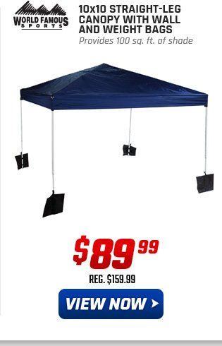 World Famous Sports 10x10 Straight-Leg Canopy with Wall and Weight Bags