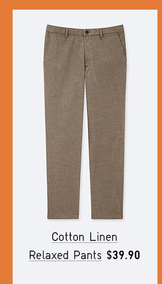 COTTON LINEN RELAXED PANTS $39.90