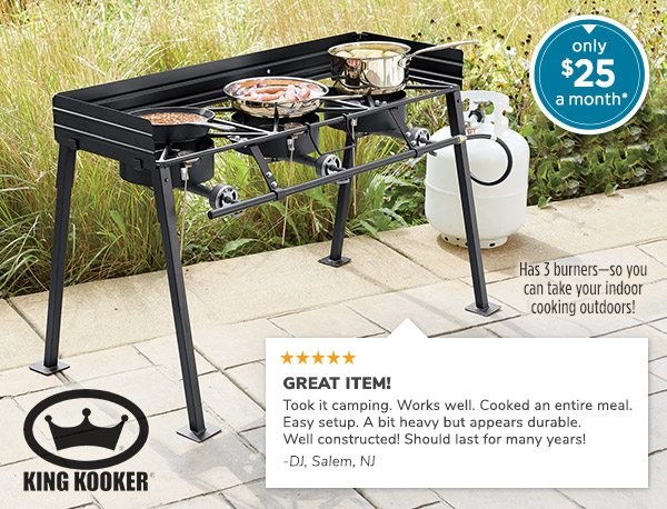 Photo of Portable Propane Triple Burner Outdoor Cooker - only $25 a month*