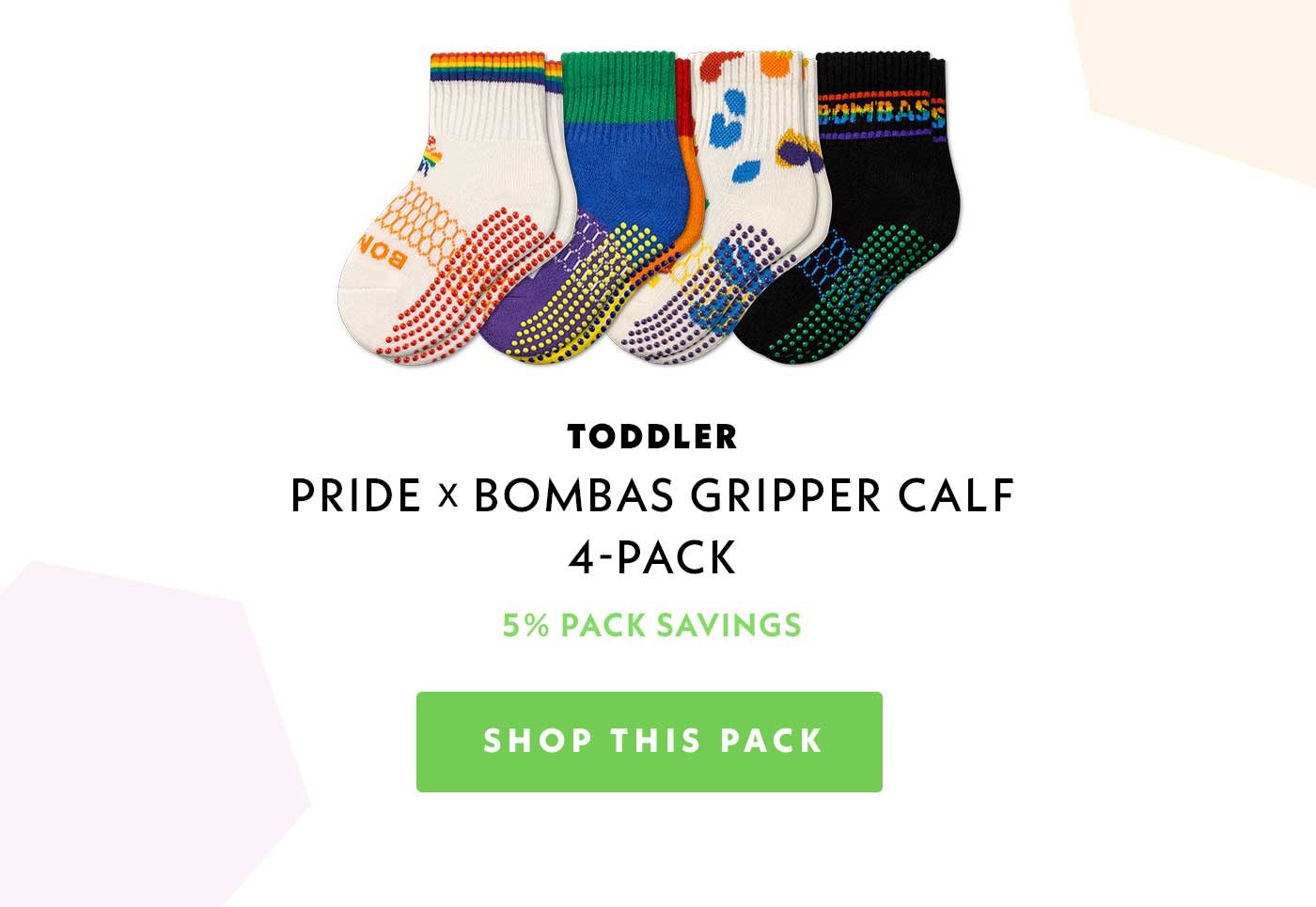 Toddler Pride x Bombas Gripper Calf 4-Pack | 5% Pack Savings | Shop This Pack