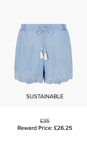 BONNIE FLORAL EMBROIDERY SHORTS IN LENZING™ TENCEL™