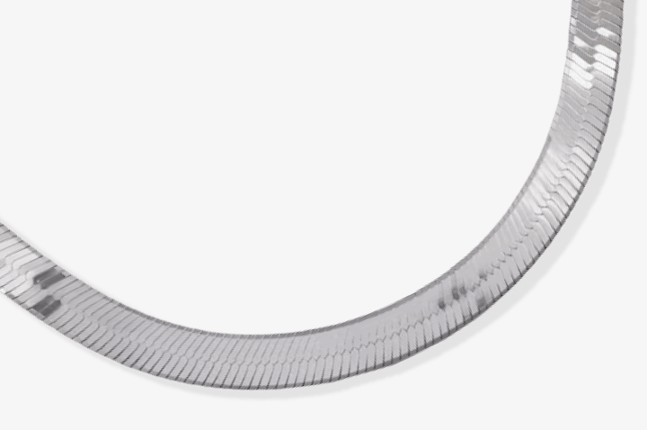 Solid Herringbone Chain Necklace 5.4mm Sterling Silver 18''