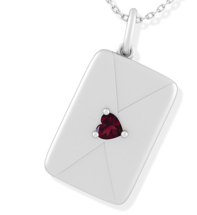 Birthstone Envelope Hidden Message Necklace