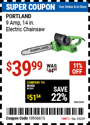 9 Amp 14 in Electric Chainsaw