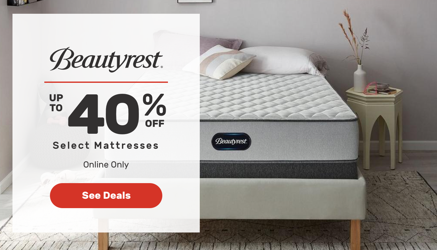 beautyrest upto 40% off select mattress.Online only.See Details.