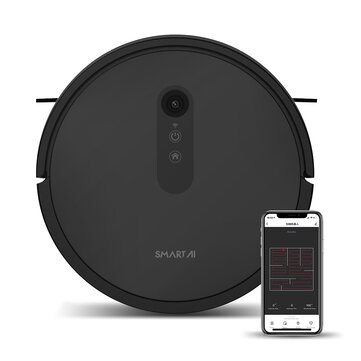 SMARTAI 30V Max Robot Vacuum Cleaner 2600Pa Sweeping Mopping VSLAM Navigation 8 Cleaning Modes 3 Gear Water Volume APP Remote Control Self Recharge